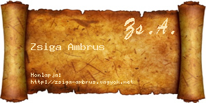 Zsiga Ambrus névjegykártya