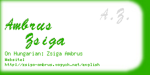 ambrus zsiga business card